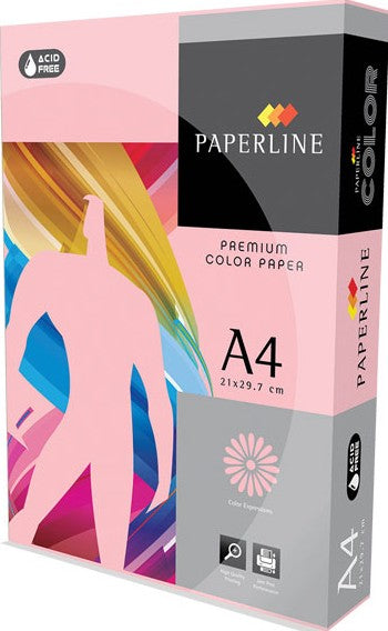TechWarehouse A4 Pink Rose Plain Paper 500 sheets Paperline