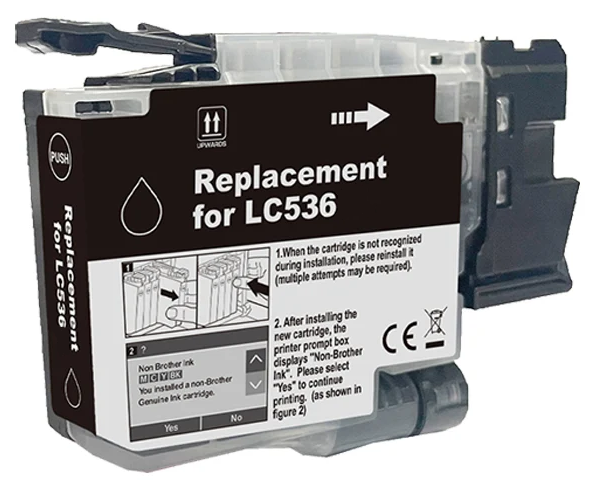 TechWarehouse LC536BK Compatible Black Ink Cartridge Compatible for Brother