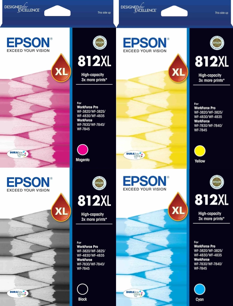 TechWarehouse 812XL Epson High Capacity Ink Cartridge Set of 4 Epson