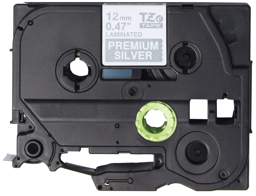 TechWarehouse TZe-PR935 Compatible 12mm x 8m White On Premium Silver Adhesive Laminated Tape for Brother Compatible for Brother