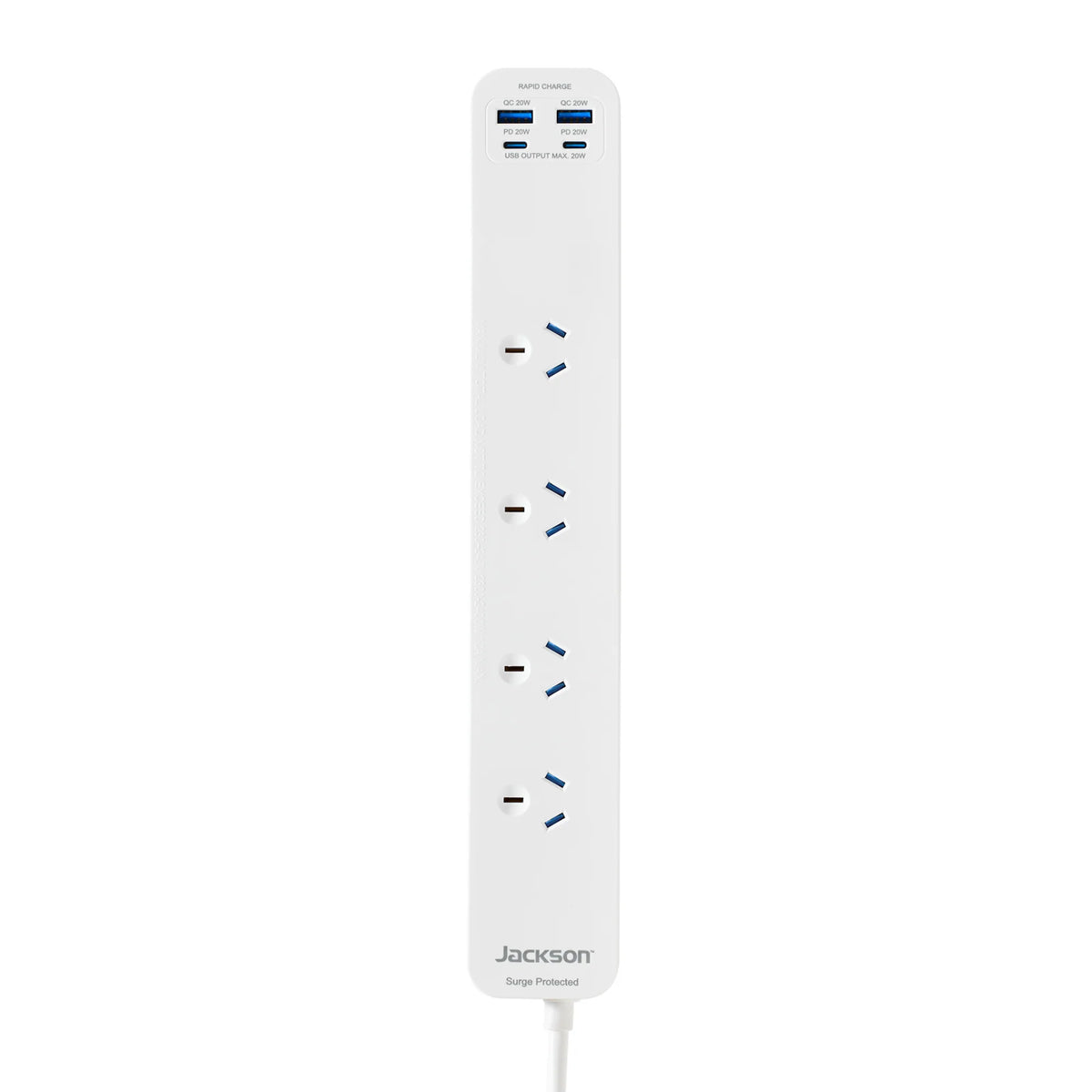TechWarehouse Jackson 4 Outlets Powerboard, 20W USB-A + USB-C Jackson