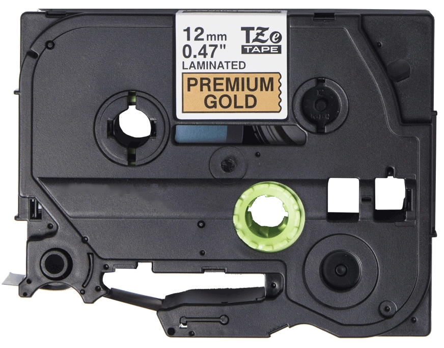 TechWarehouse TZe-PR831 Compatible 12mm x 8m Black on Premium Gold Adhesive Laminated Tape for Brother Compatible for Brother