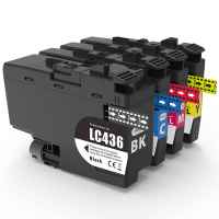 TechWarehouse LC436 Compatible Set of 4 (Bk/C/M/Y) for Brother Compatible for Brother