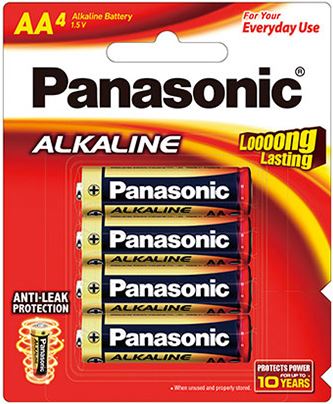 TechWarehouse Alkaline AA Batteries 4 Pack Panasonic