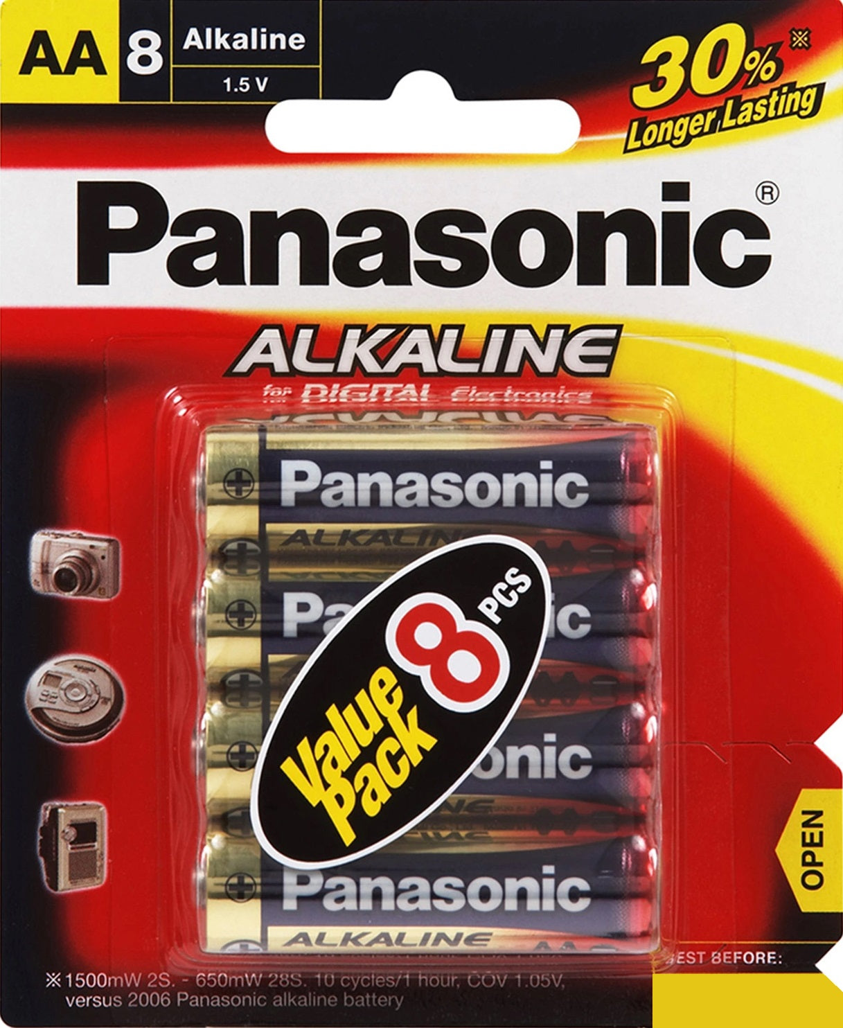 TechWarehouse Alkaline AA Batteries 8 Pack Panasonic