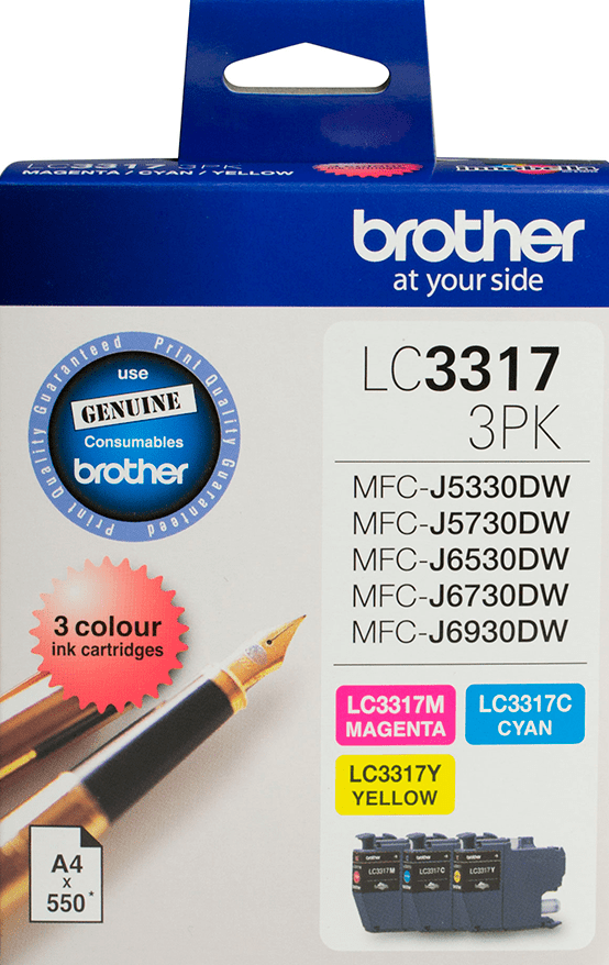 TechWarehouse LC3317CL3 Brother Ink Colour 3 Pack Brother