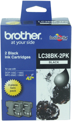 TechWarehouse LC38BK2 Brother Black Twin Cartridge Set Brother