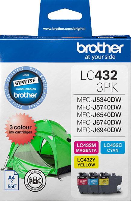 TechWarehouse LC432 Brother 3-Pack Ink Cartridge (C/M/Y) Brother