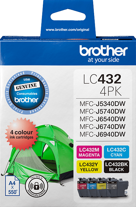 TechWarehouse LC432 Brother 4-Pack Ink Cartridge (B/C/M/Y) Brother