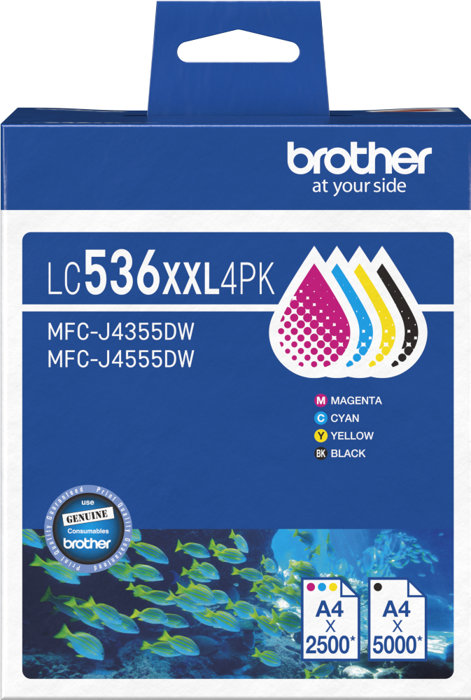 LC536XXL Brother 4 Pack Super Hi Yield Ink Cartridge Pack (BK/C/M/Y)