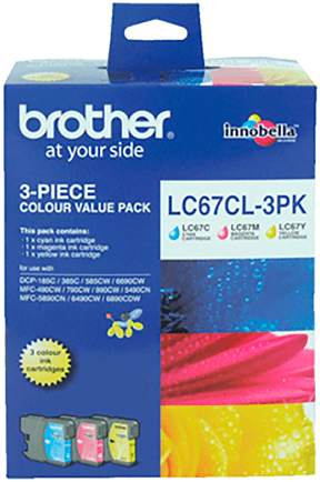 TechWarehouse LC67CL3 Brother Colour 3 Pack Brother