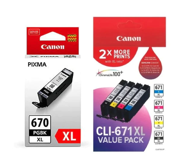 PGI-670XL + CLI-671 Canon Set - 5 Cartridges