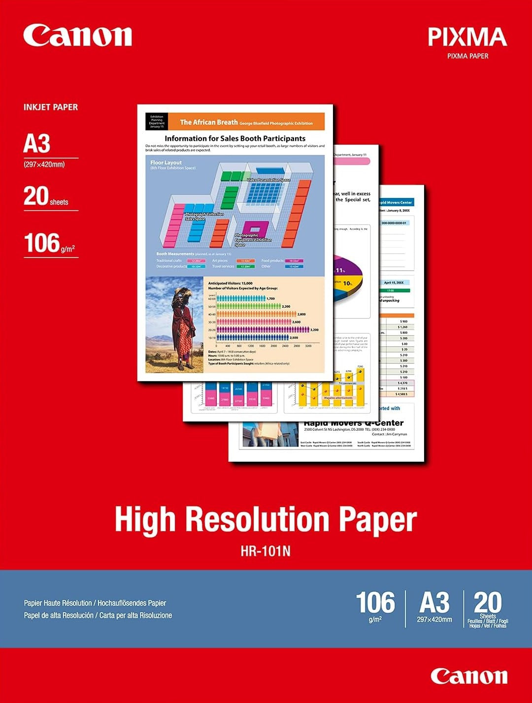 TechWarehouse A3 106gsm Canon High Resolution Paper 20 sheets Canon