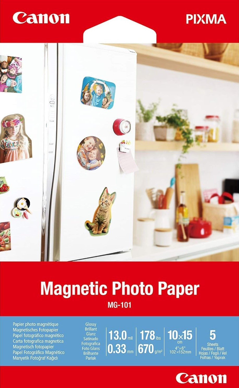 TechWarehouse 4x6 670gsm Canon Magnetic Photo Paper 5 Sheets Canon