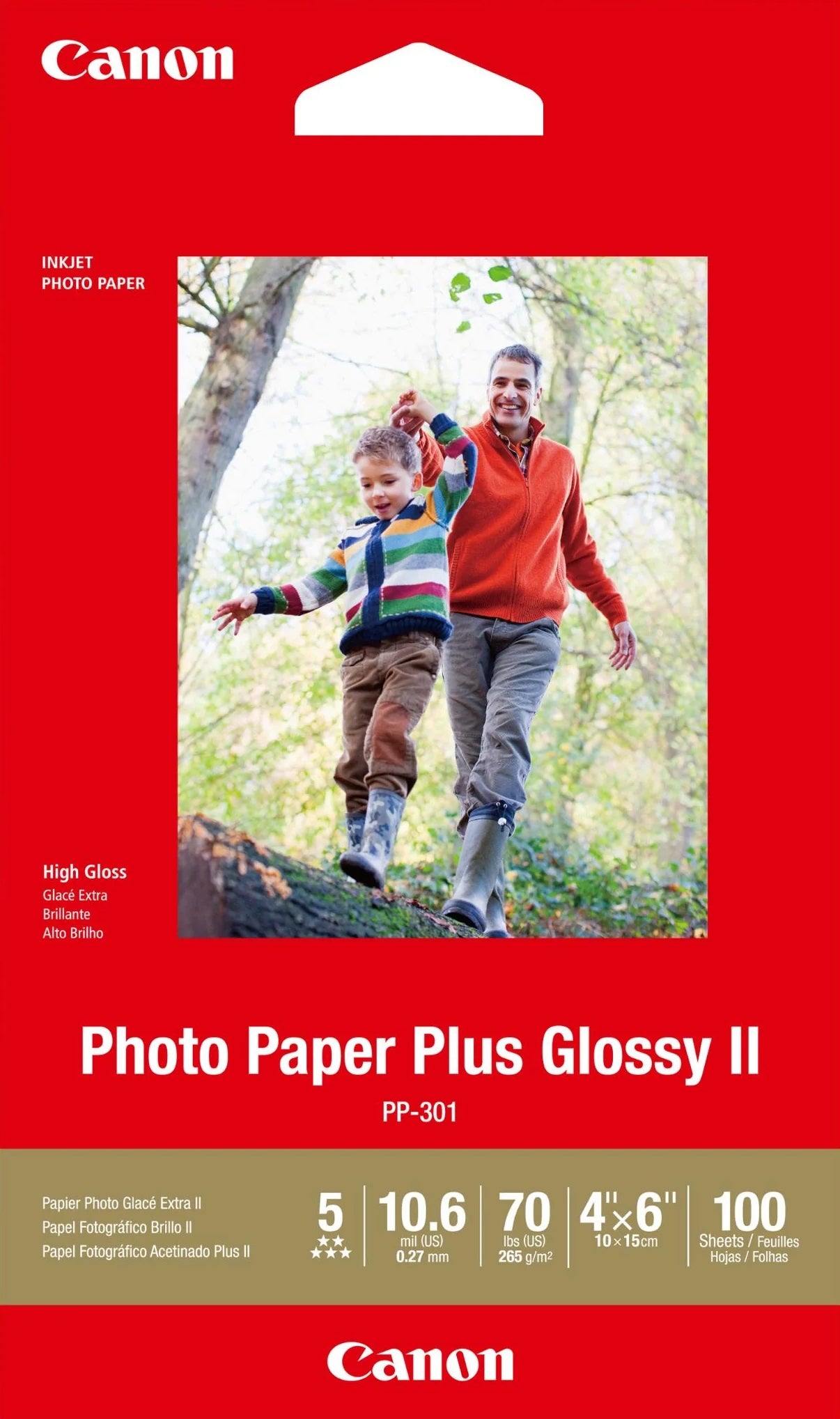 TechWarehouse 4x6 265gsm Canon Photo Paper Plus Glossy II 100 sheets Canon
