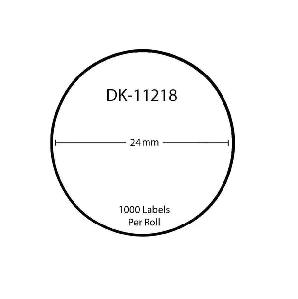 TechWarehouse DK11218 Brother 24mm Round Labels 1000 per roll Brother