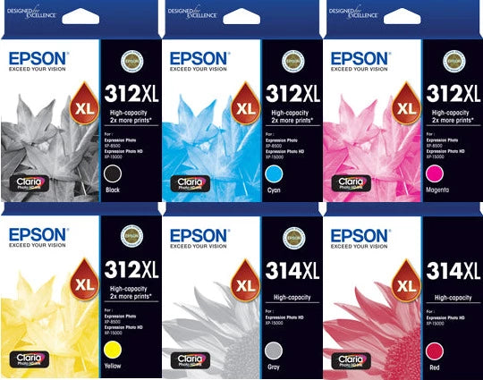 TechWarehouse 312XL / 314XL Epson High Capacity Bundle of 6 Epson