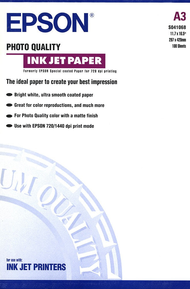 TechWarehouse A3 102gsm Epson Photo Quality Inkjet Paper 100 sheets Epson