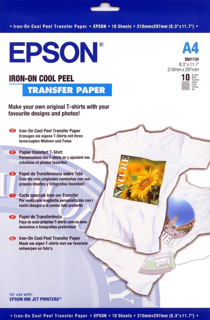 TechWarehouse Epson A4 Iron-On transfer paper (Cool Peel) 10 sheets Epson