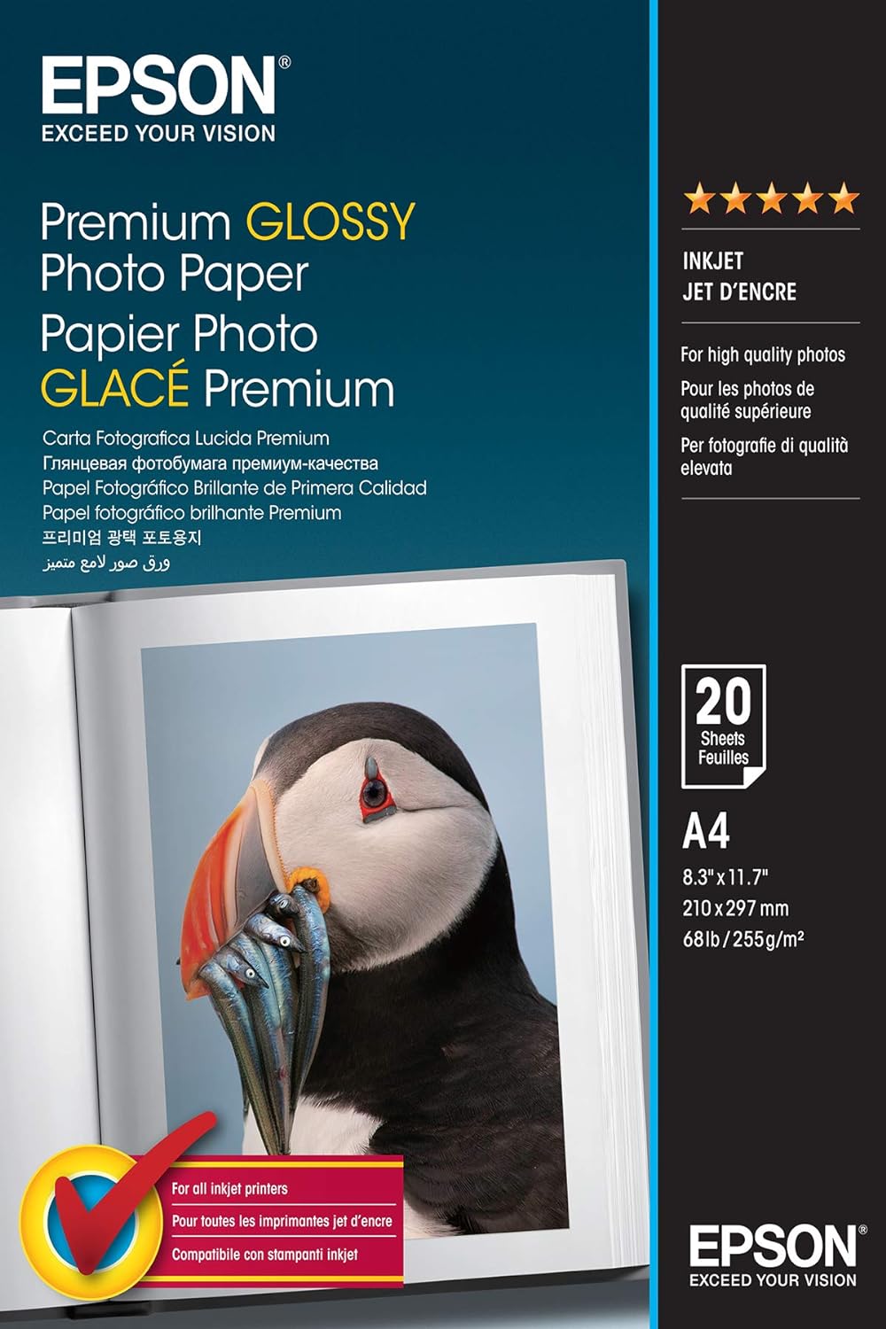 TechWarehouse A4 255gsm Epson Premium Glossy Paper 20 sheets Epson