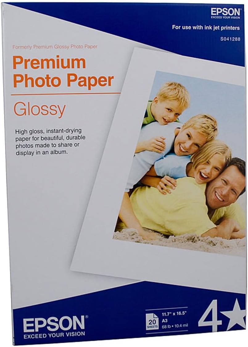 TechWarehouse A3 255gsm Epson Premium Glossy Photo Paper 20 sheets Epson