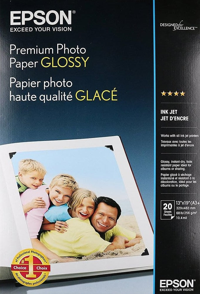 TechWarehouse A3+ 255gsm Epson Premium Glossy Photo Paper 20 sheets Epson