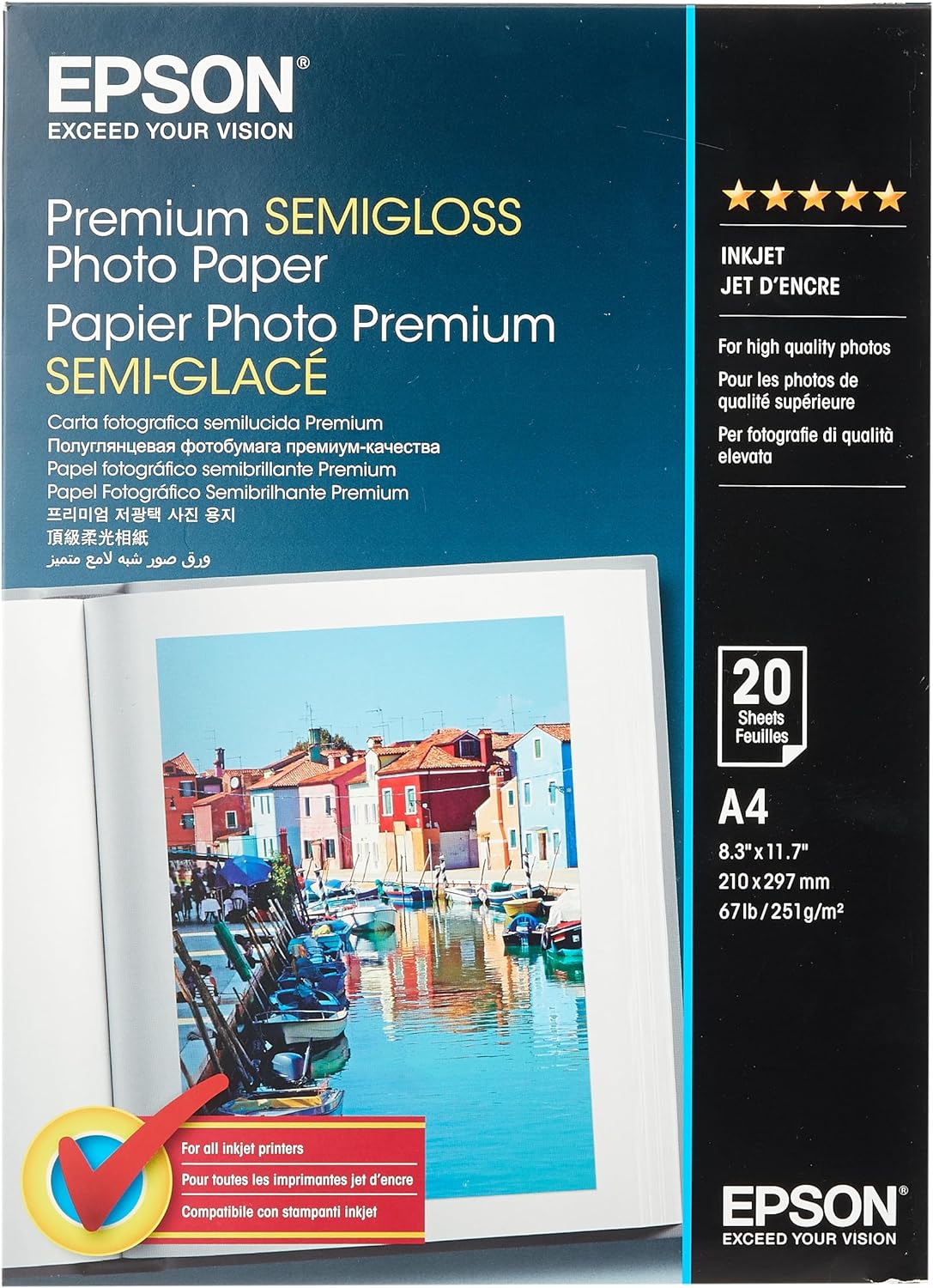 TechWarehouse A4 251gsm Epson Premium Semi-gloss Paper 20 sheets Epson