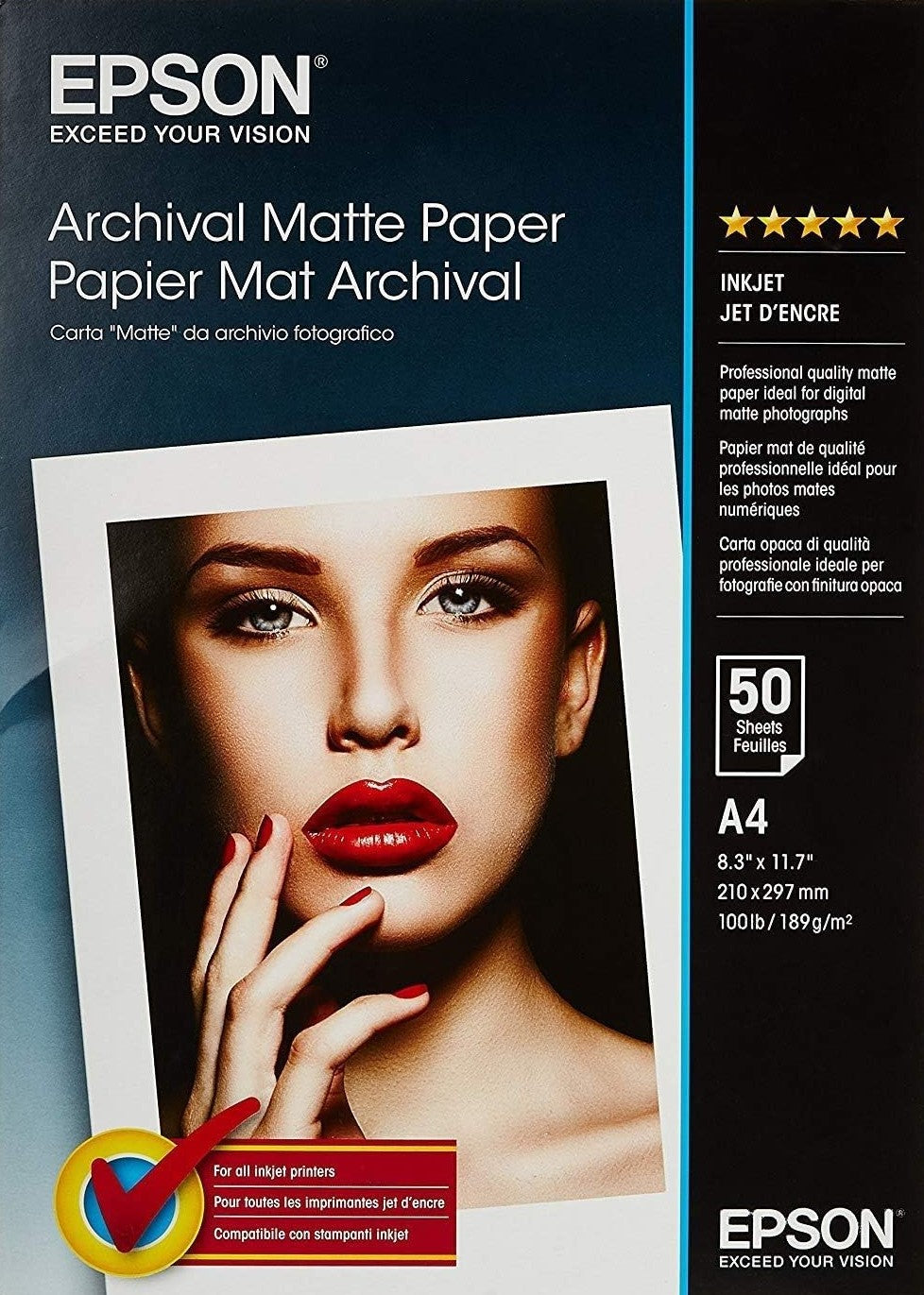 TechWarehouse A4 189gsm Epson Archival Matte Paper 50 sheets Epson