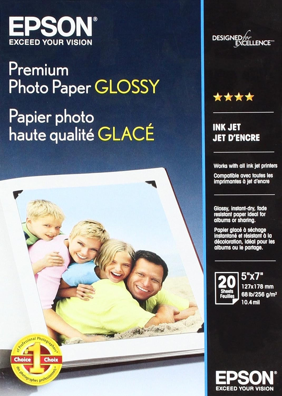 TechWarehouse 5x7 255gsm Epson Premium Glossy Photo Paper 20 sheets Epson