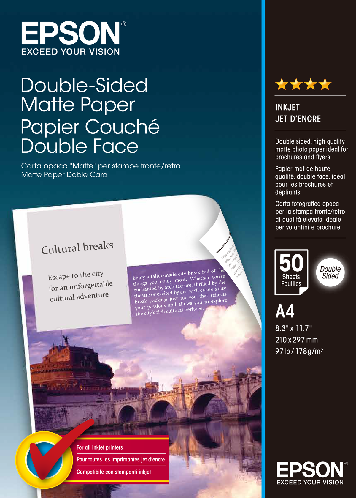 TechWarehouse A4 178gsm Epson Double-sided Matte Paper 50 sheets Epson