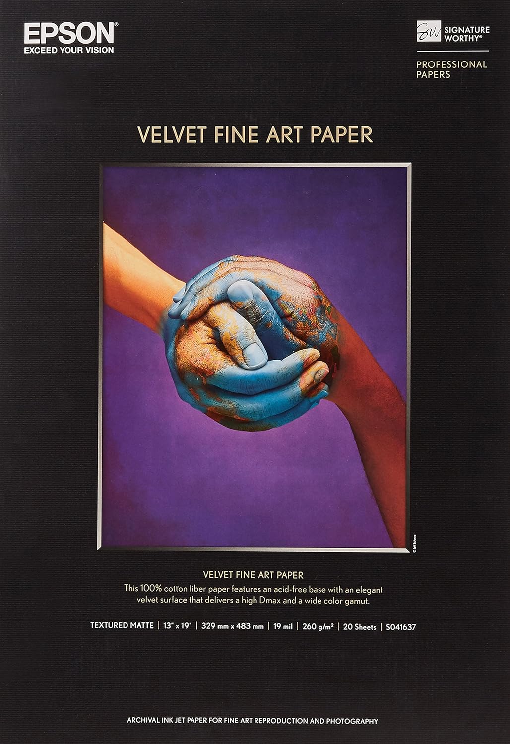 TechWarehouse A3+ 260gsm Epson Velvet Fine Art Paper 20 sheets Epson
