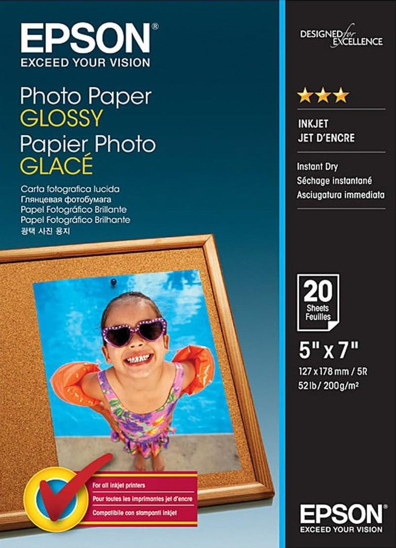 TechWarehouse 5x7 200gsm Epson Glossy Photo Paper 20 sheets Epson