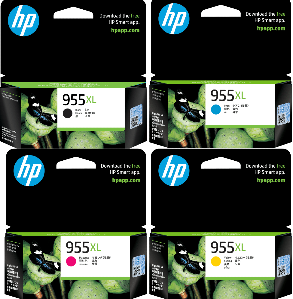 955XL HP High Capacity Set of 4 (Bk/C/M/Y)