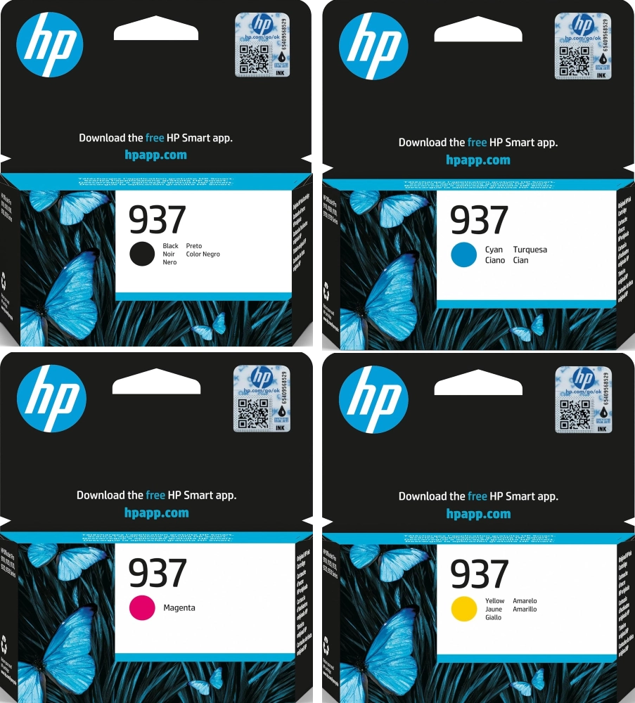 TechWarehouse 937 HP Set of 4 Inks (BK/C/M/Y) HP