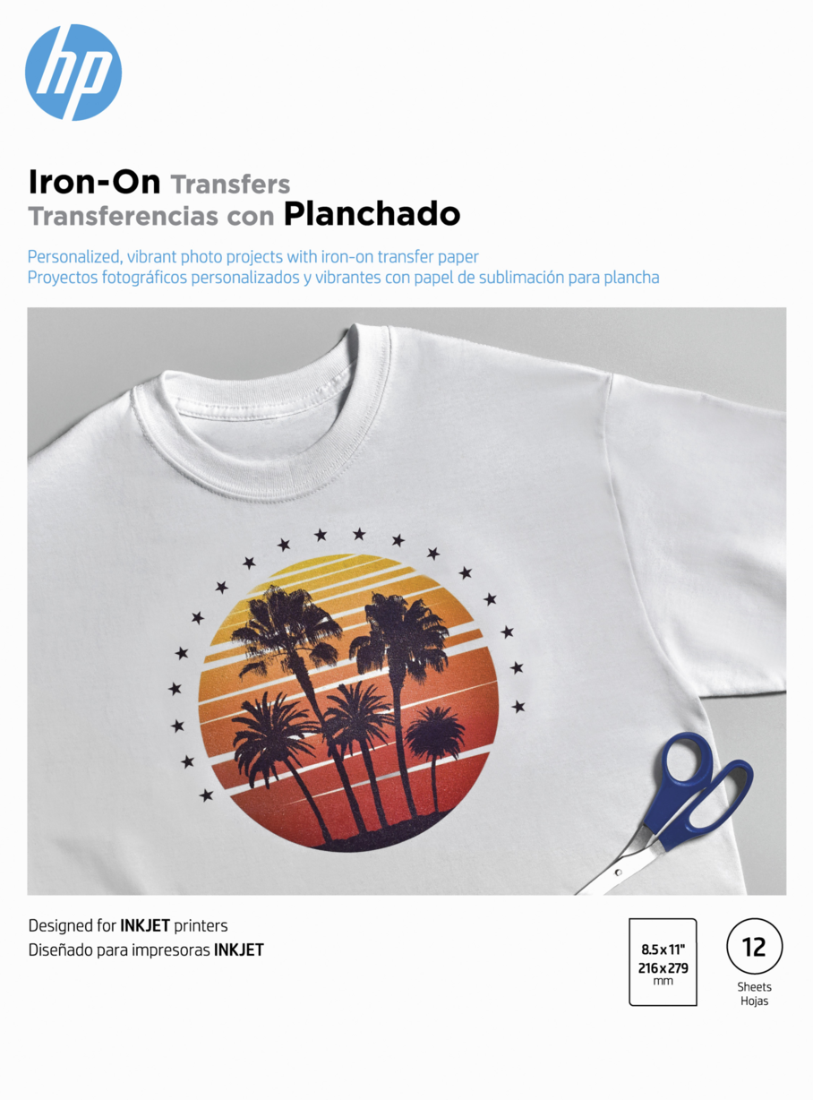 TechWarehouse Iron On T-Shirt Transfers HP - 12 sheets HP