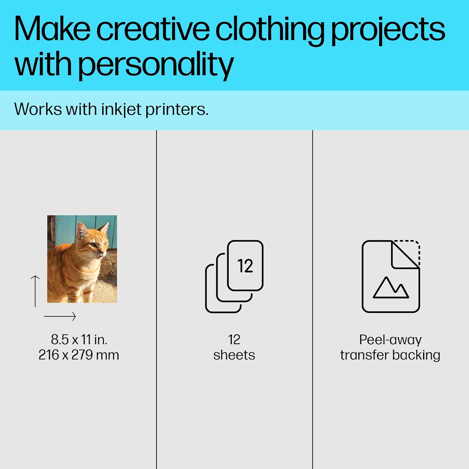 TechWarehouse Iron On T-Shirt Transfers HP - 12 sheets HP