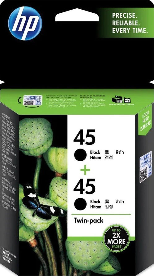 TechWarehouse 45A HP Black Cartridge Twin Pack HP
