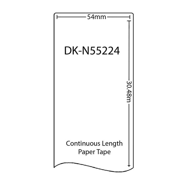 TechWarehouse DKN55224 Compatible 54mm Non-Adhesive Continuous Paper Roll Compatible for Brother