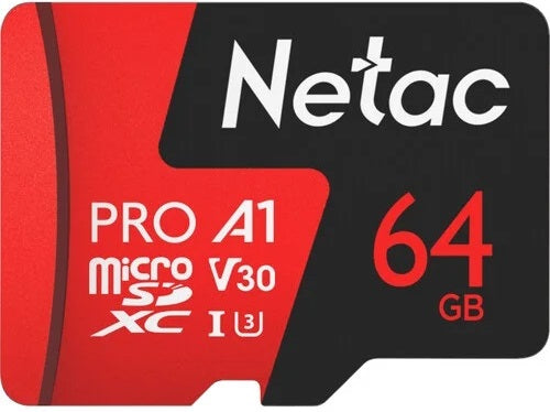 TechWarehouse Netac P500 Extreme Pro 64GB V30 UHS-I Micro SDXC Card w/ Adapter Netac