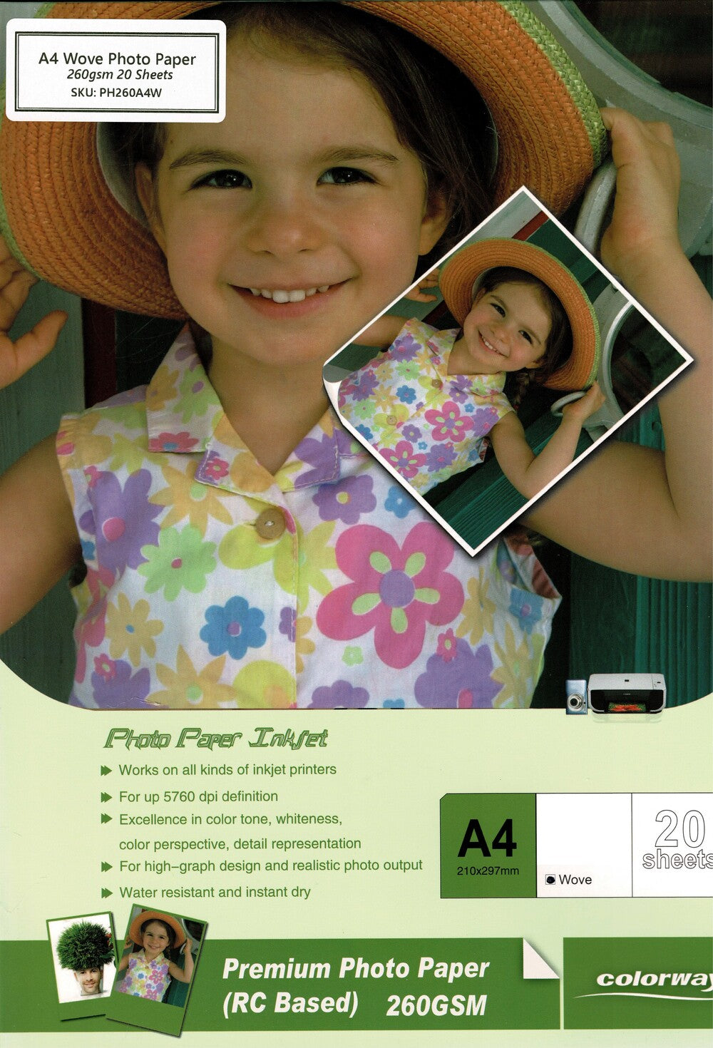 TechWarehouse A4 260gsm Wove Photo Paper 20 sheets Colorway