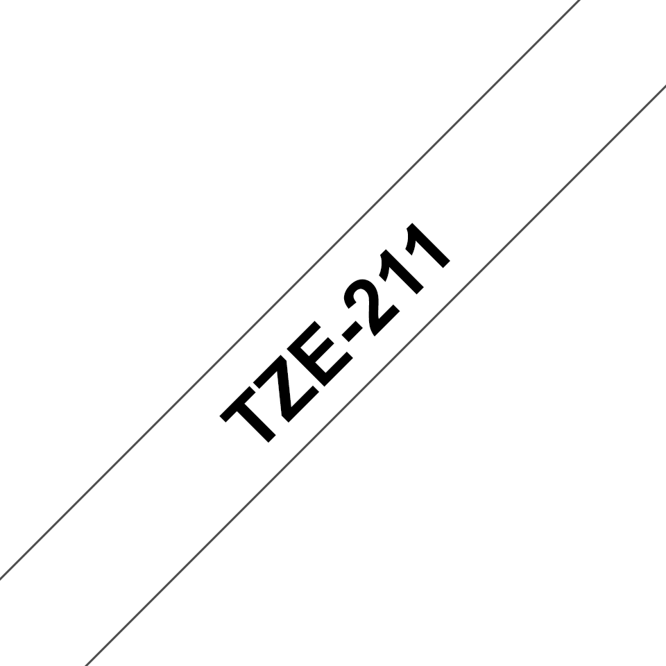 TechWarehouse TZe-211 Compatible 6mm x 8m  Black on White Adhesive Laminated Tape for Brother Compatible for Brother