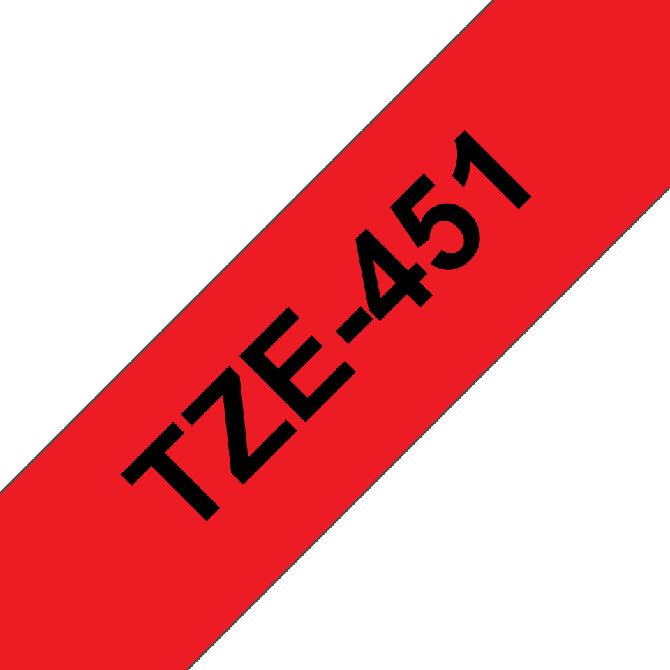 TechWarehouse TZe-451 Brother 24mm x 8m Black on Red Adhesive Laminated Tape Brother