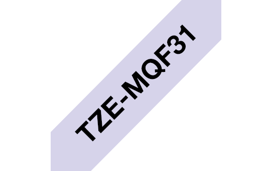 TechWarehouse Tze-MQF31 Brother 12mm x 4m Black on    Pastel Purple Tape Brother