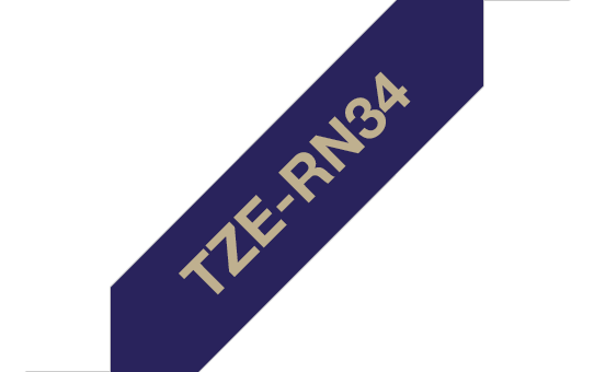 TechWarehouse TZe-RN34 Brother 12mm x 4m Gold on Navy Blue Ribbon Brother