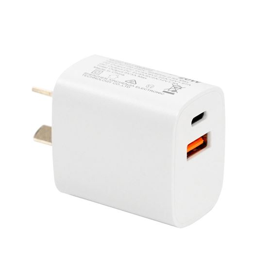 TechWarehouse DYNAMIX 20W USB-C + USB-A Compact Wall Charger Dynamix