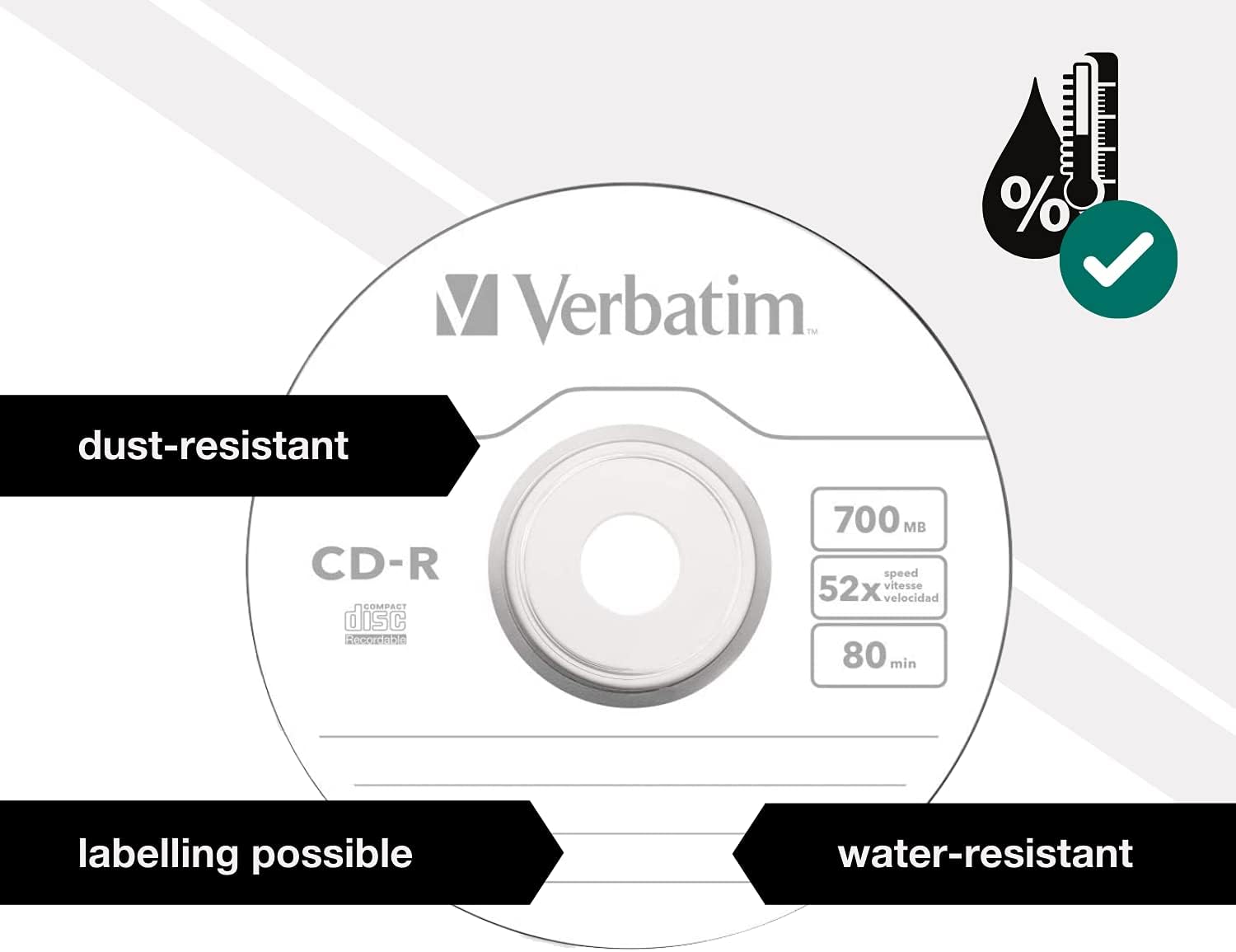 TechWarehouse Verbatim CD-R 700MB 52x 100 pack on Spindle Verbatim