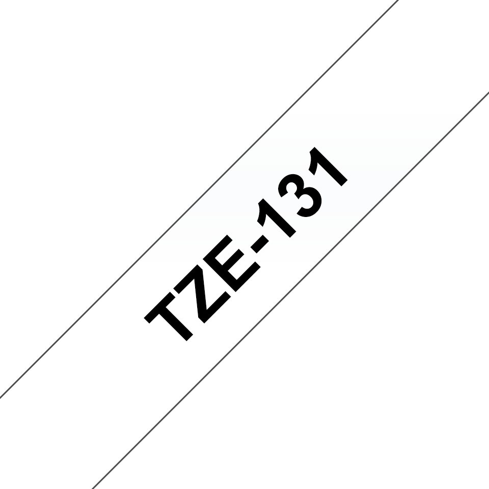 TZe-131 Compatible 12mm x 8m Black on Clear Adhesive Laminated Tape for Brother