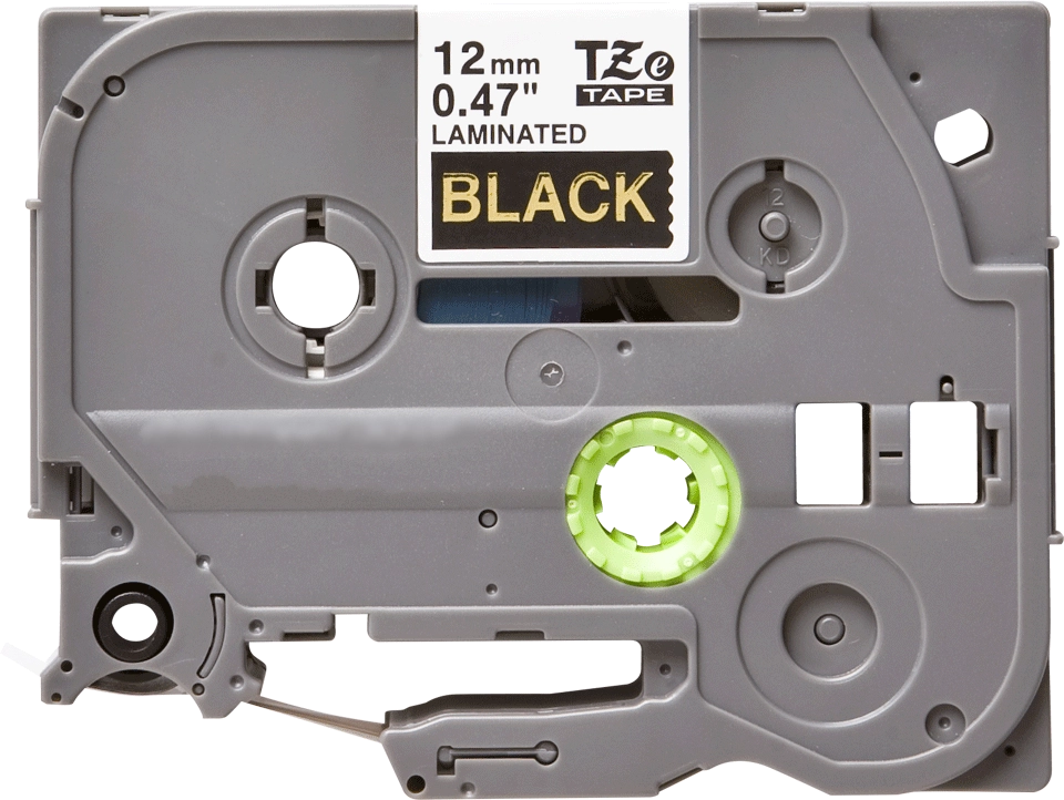 TechWarehouse TZe-334 Compatible 12mm x 8m Gold on Black Adhesive Laminated Tape for Brother Compatible for Brother