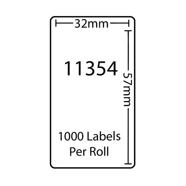 TechWarehouse 11354/S0722540 Compatible Dymo LW Label 57mm x 32mm White Roll 1000 Compatible for Dymo
