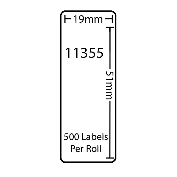 TechWarehouse 11355/S0722550 Compatible Dymo LW Label 19mm x 51mm Roll 500 Compatible for Dymo